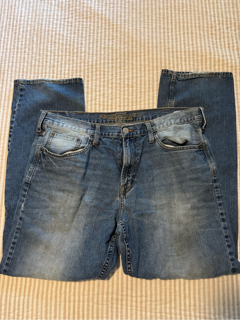 American Eagle Outfitters Men’s Blue Washed Straight Jeans set of 2